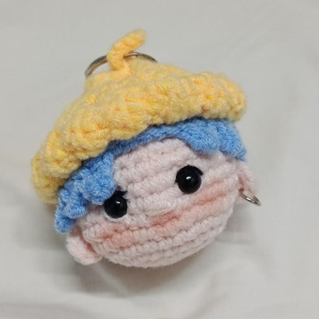 Kpop Band Crochet Doll Keychain Handmade Amigurumi Kpop Plush Mini Dolls Cute Members Gift Fanmade Keyring Accessories
