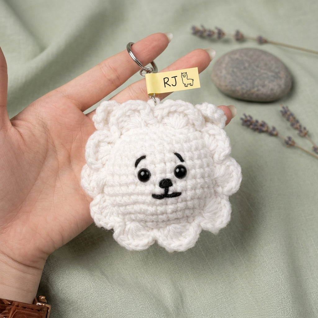 Handmade Crochet Character Keychain, Cute Amigurumi Bag Charm, Kawaii Plush Backpack Accessory, Gift for K-Pop Fans