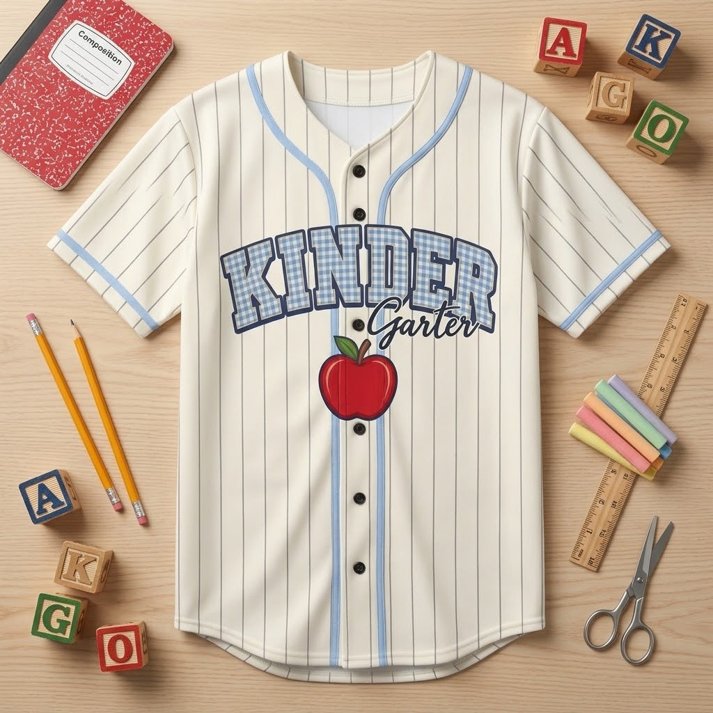 Kinder Garter Teacher Baseball Jersey - Personalized Back To School Jersey