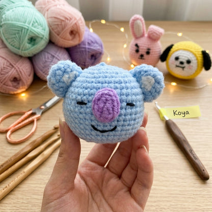 Handmade Crochet Character Keychain, Cute Amigurumi Bag Charm, Kawaii Plush Backpack Accessory, Gift for K-Pop Fans