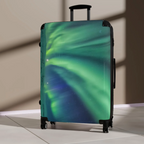 Aurora Borealis Suitcase, Night Sky Sea Themed Travel Luggage, Adjustable Handle