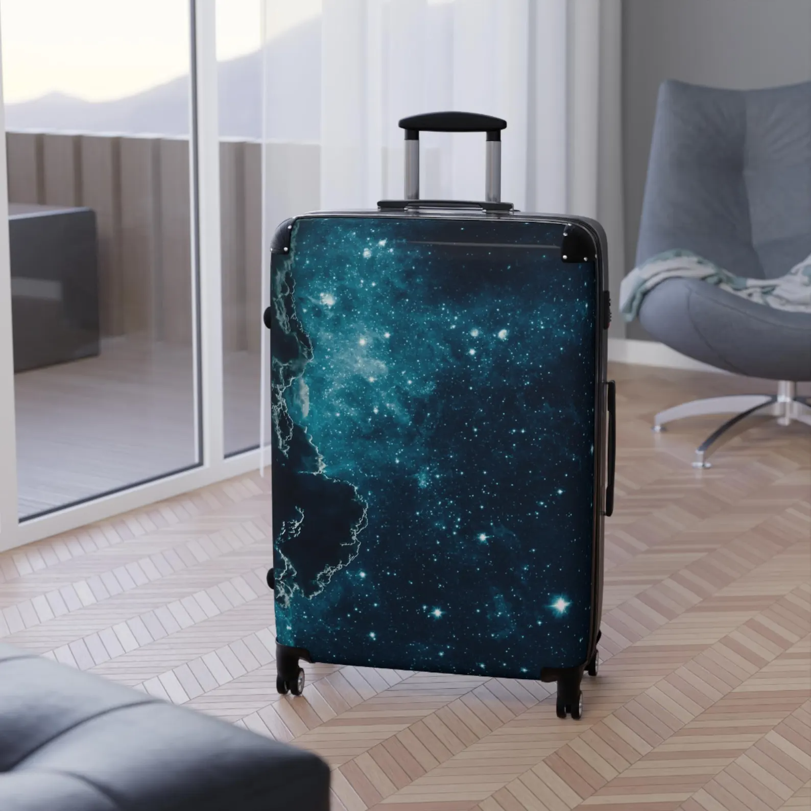 Stylish Night Sky Suitcase Set, Wanderlust Travel Luggage