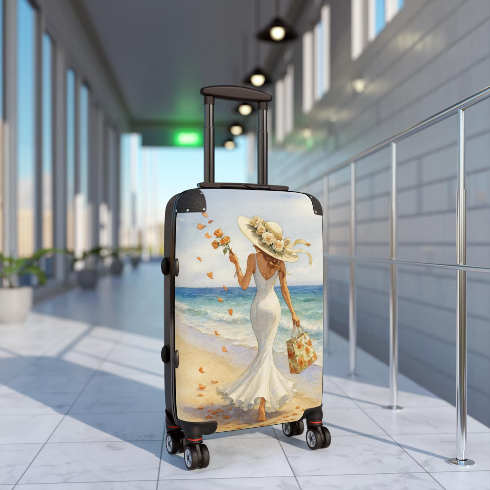 Suite Case For Anime Lovers, Girl On A Beach Artwork