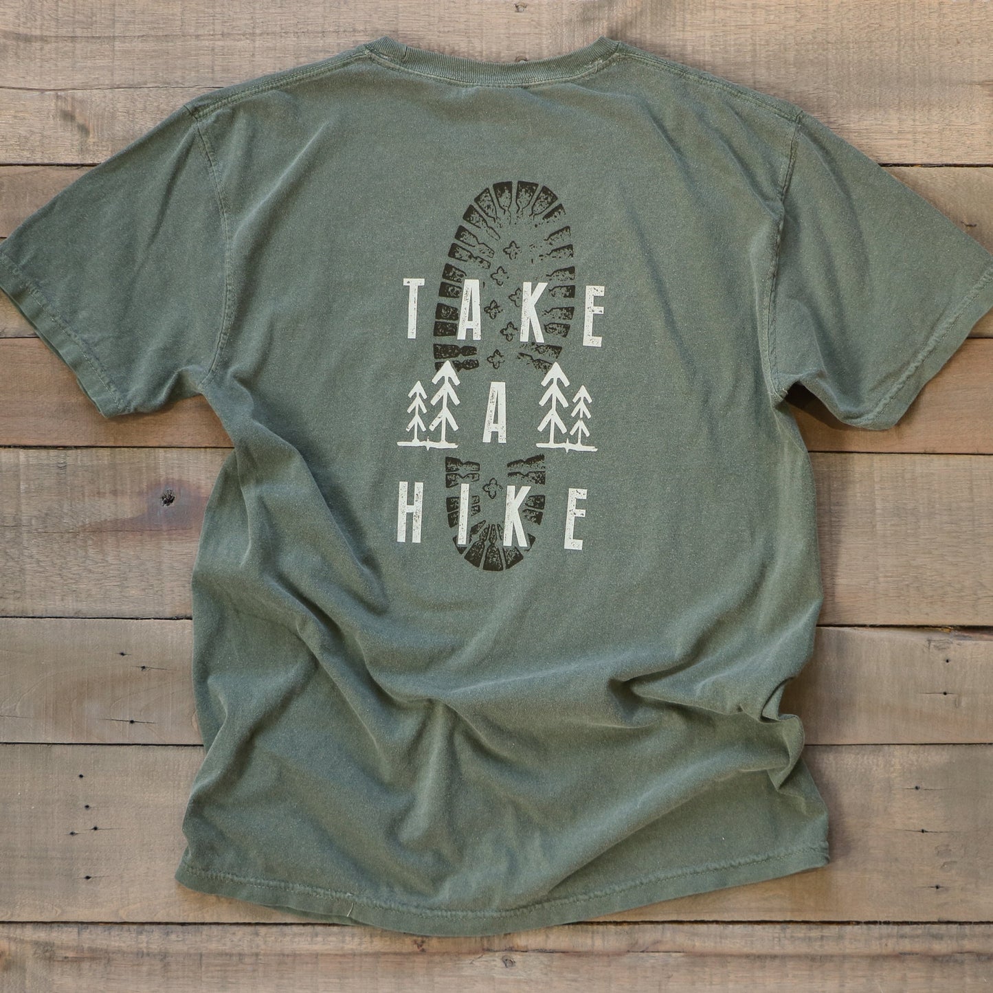 take a hike shirt, comfort colors graphic tee, hiking boot tshirt, outdoor adventure trail tree unisex t-shirt with saying, gift for dad