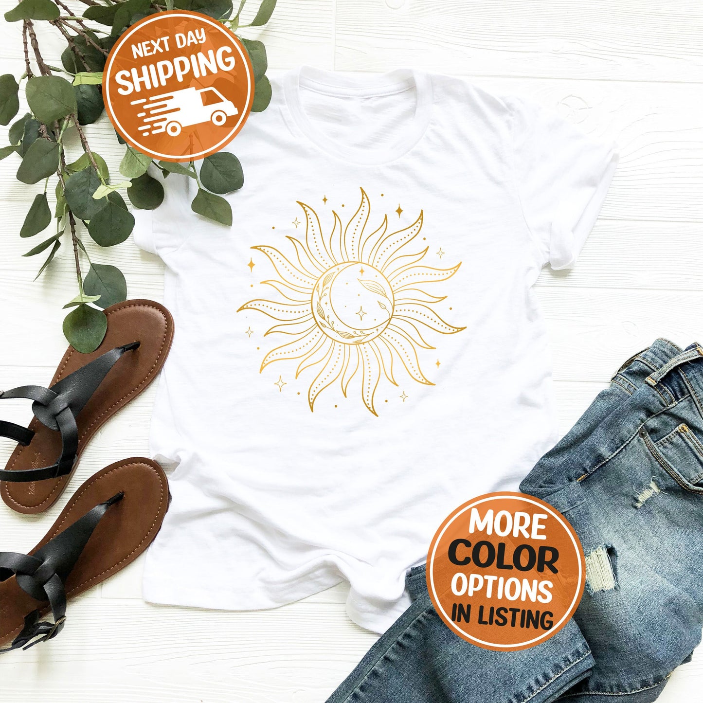 Mystic Sun And Moon Shirt, Celestial Moon Shirt, Boho Sun Shirt, Aesthetic Yoga Shirt, Cute Meditation Shirt, Graphic Moon And Sun Shirt