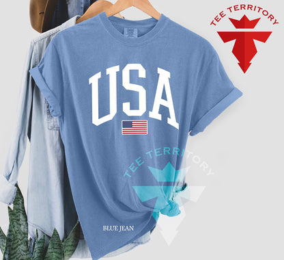 Comfort Colors USA Flag Tshirt, 4 of July Tshirt, USA Flag Tshirt, USA Shirt for 4of July, Independent Day Shirt, Retro Usa Pary, Usa Tee