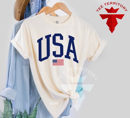 Comfort Colors USA Flag Tshirt, 4 of July Tshirt, USA Flag Tshirt, USA Shirt for 4of July, Independent Day Shirt, Retro Usa Pary, Usa Tee