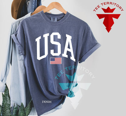 Comfort Colors USA Flag Tshirt, 4 of July Tshirt, USA Flag Tshirt, USA Shirt for 4of July, Independent Day Shirt, Retro Usa Pary, Usa Tee
