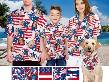 Custom Face Hawaiian Shirt: Patriotic 4th July Gift
