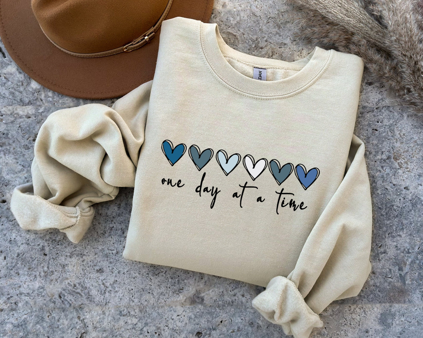 One Day At A Time Shirt, Hearts Mental Health Tee, Inspirational Gift