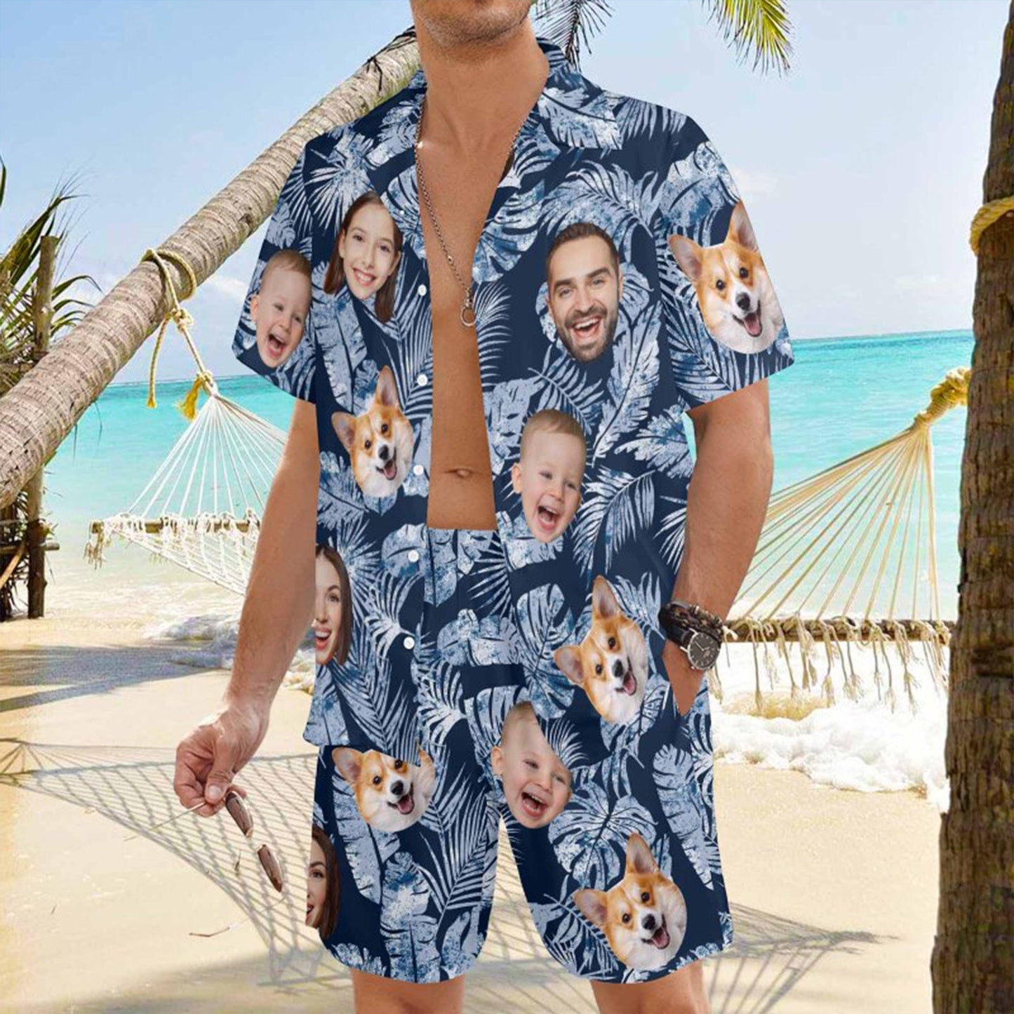 Custom Face Hawaiian Shirt, Personalized Photo Aloha Shirt, Couple Shirts, Beach Gift