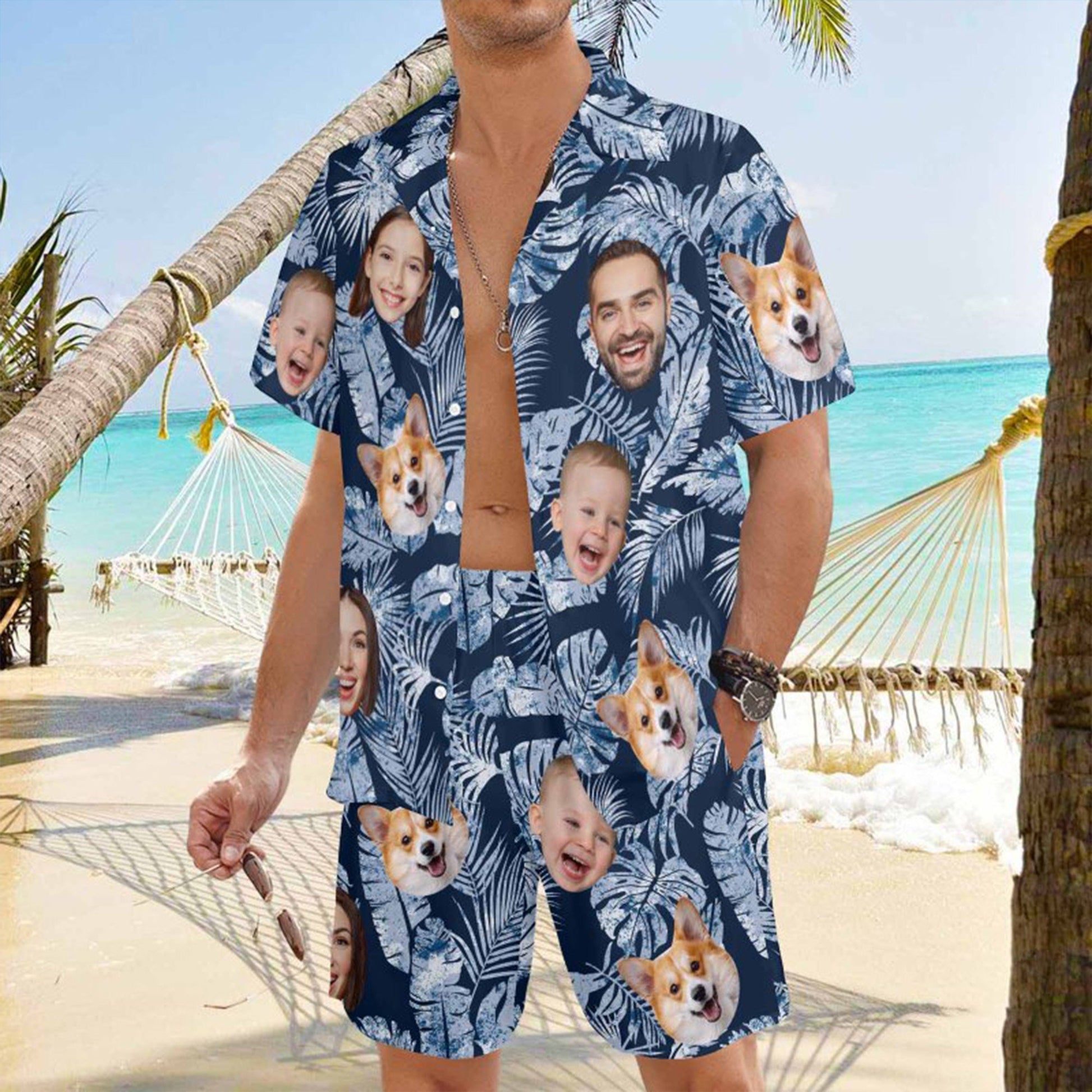 Custom Face Hawaiian Shirt, Personalized Photo Aloha Shirt, Couple Shirts, Beach Gift