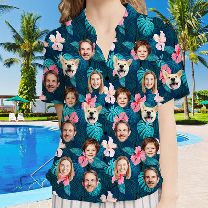 Custom Picture Face Hawaiian Shirt: Personalized Photo Floral Aloha Shirt, Dad Family Matching Shirts