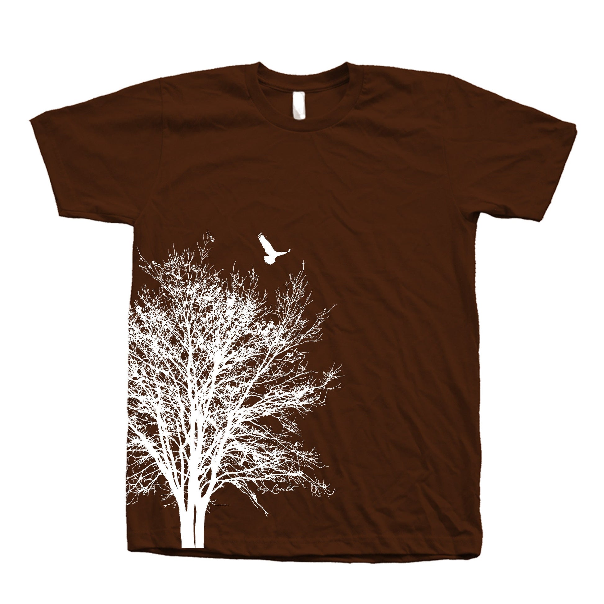 Tree & Bird Graphic T-Shirt: Unisex 100% Cotton Summer Shirt