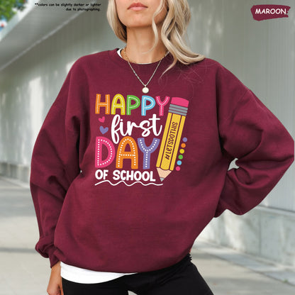 Happy First Day of School Shirt, 1st Day Of School Shirt, Hello School Shirt, Back To School Shirt, Gift for Teacher, Teacher Life Shirt