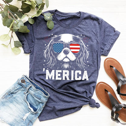 Cavalier King Charles 'Merica Shirt | 4th of July Cavalier Tee | Patriotic Cavalier Shirt | USA Dog Lover Gift | Cavalier Mom Gift