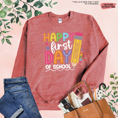 Happy First Day of School Shirt, 1st Day Of School Shirt, Hello School Shirt, Back To School Shirt, Gift for Teacher, Teacher Life Shirt
