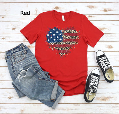 American Flag Heart Shirt, American Flag Shirt, Patriotic USA Tee, 4th of July Shirt, Women's American Flag Shirt, July 4th Shirt