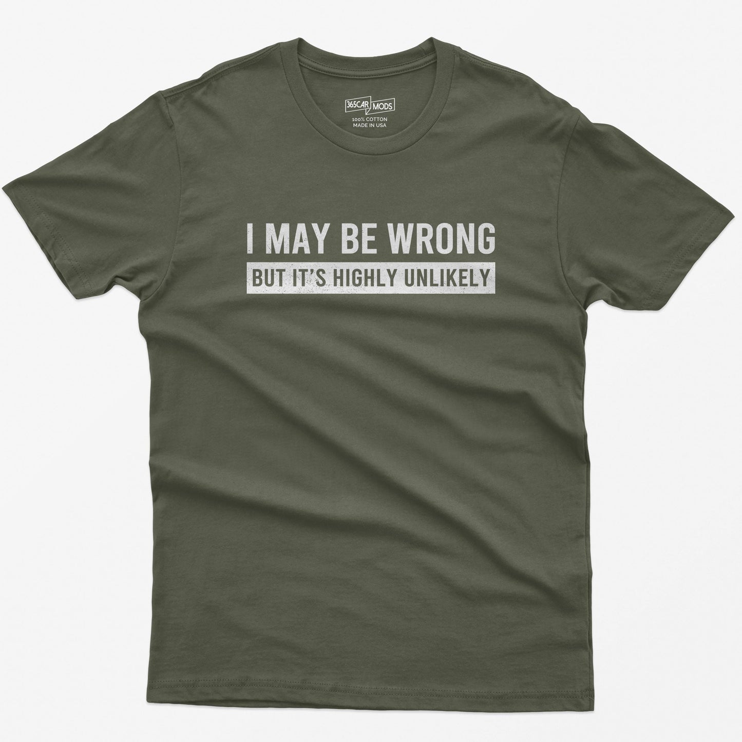 Funny Saying Shirt: I May Be Wrong But It's Highly Unlikely
