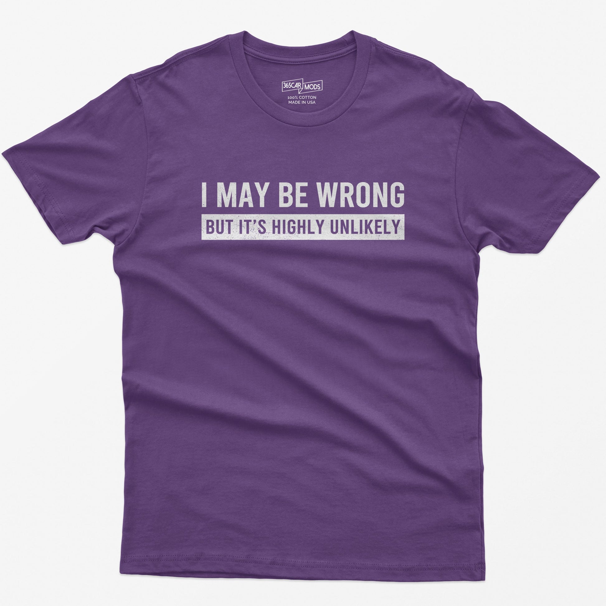 Funny Saying Shirt: I May Be Wrong But It's Highly Unlikely