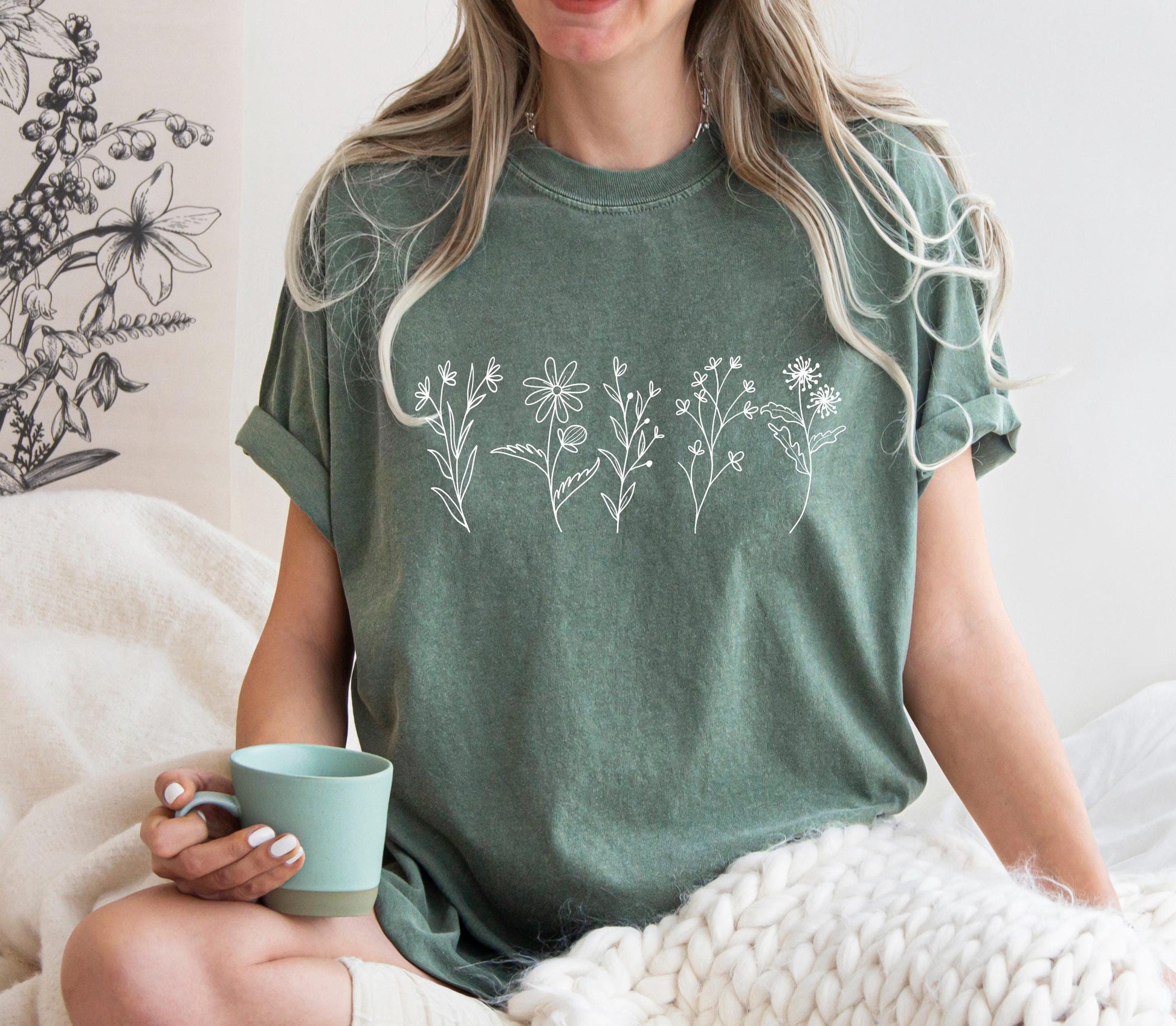 Comfort Colors® Aesthetic Flower Shirt, Wildflowers Shirt, Christian Flower Shirt, Flower Shirt, Plant Shirt, Gift for Her, Plant Lover Tees