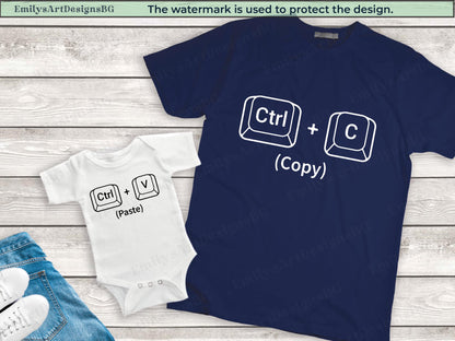 Copy Paste Shirts, Father and Baby Matching Shirts, Father's Day Shirt, Daddy And Daughter Shirt, Father's Day Gift, Ctrl C and Ctrl V Shirt