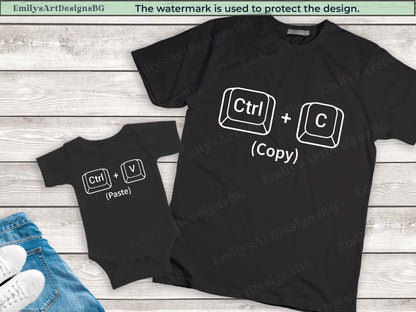 Copy Paste Shirts, Father and Baby Matching Shirts, Father's Day Shirt, Daddy And Daughter Shirt, Father's Day Gift, Ctrl C and Ctrl V Shirt