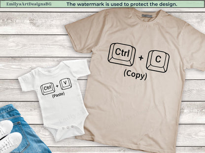 Copy Paste Shirts, Father and Baby Matching Shirts, Father's Day Shirt, Daddy And Daughter Shirt, Father's Day Gift, Ctrl C and Ctrl V Shirt