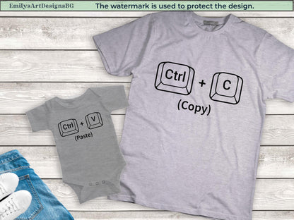 Copy Paste Shirts, Father and Baby Matching Shirts, Father's Day Shirt, Daddy And Daughter Shirt, Father's Day Gift, Ctrl C and Ctrl V Shirt