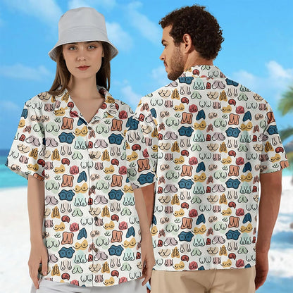 Funny Hawaiian Pattern Button Up, Novelty Beach Wear, Summer Vacation Outfit, Casual Party Top, Mens Tropical Clothing