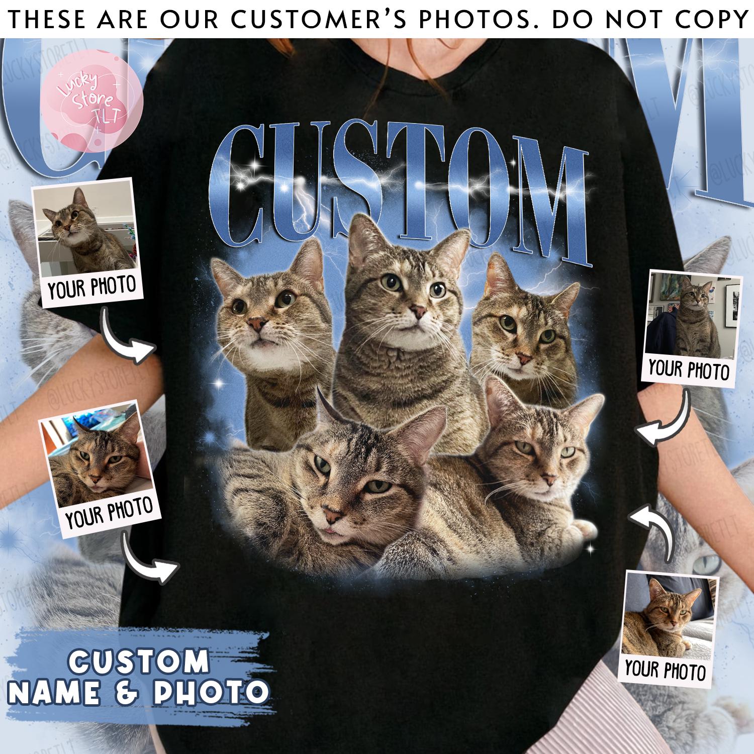 Custom Pet Bootleg Shirt, Custom Retro Cat Bootleg Shirt,Custom Photo Shirt, CUSTOM Your Own Bootleg Idea Here,Pet Photo Shirt, Cat Mom Gift