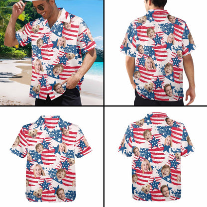 Custom Face Hawaiian Shirt: Patriotic 4th July Gift