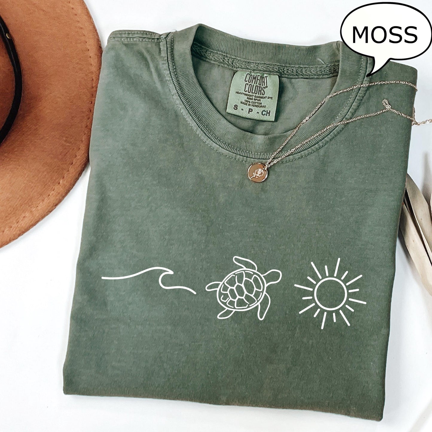 Comfort Colors® Ocean Turtle Sun T-Shirt, Summer Shirt, Gift For Women, Beach Shirt, Summer Women Shirt