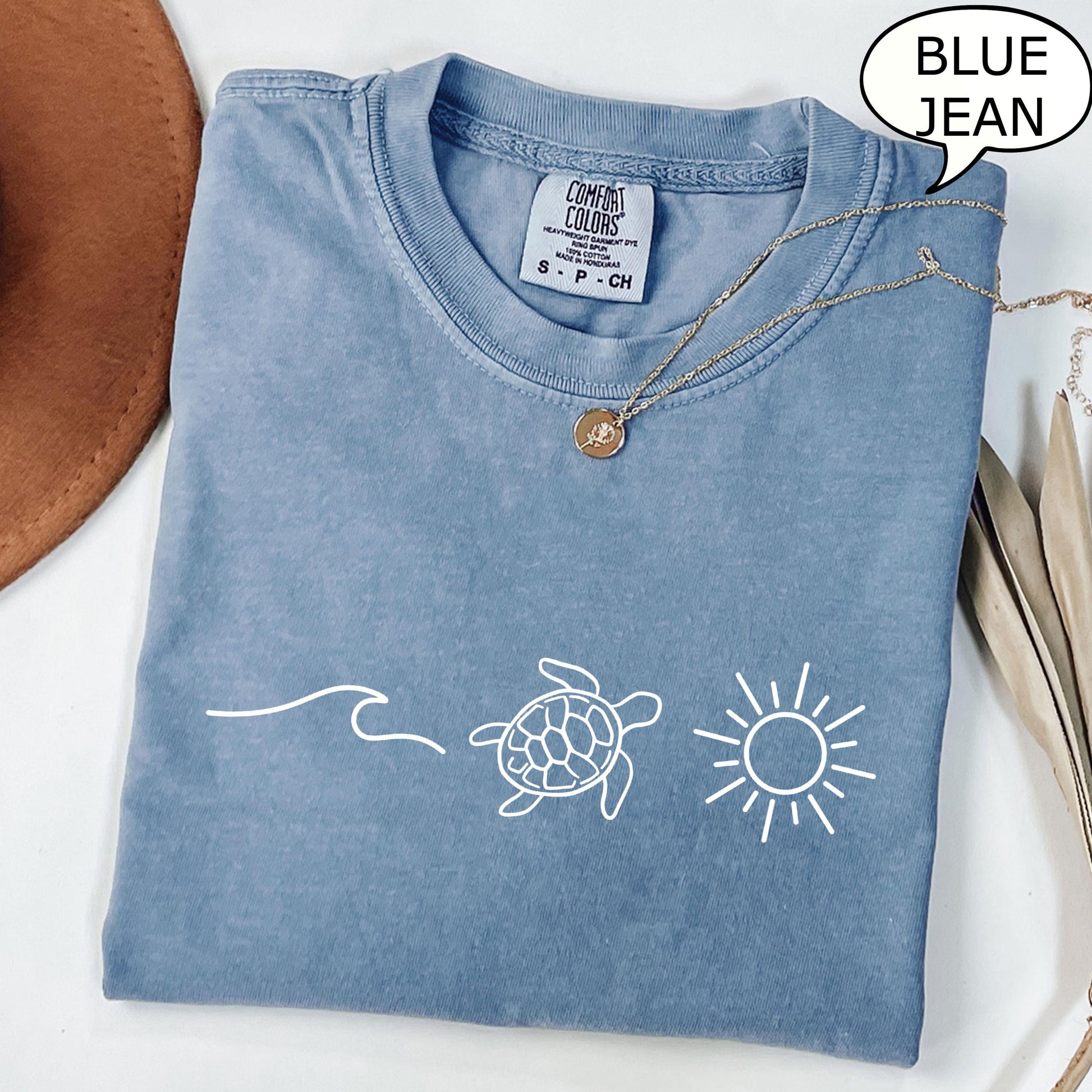 Comfort Colors® Ocean Turtle Sun T-Shirt, Summer Shirt, Gift For Women, Beach Shirt, Summer Women Shirt