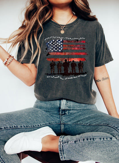 Comfort Colors American Army T-shirt, America Shirt, 4th of July Shirt, Memorial Day Gift, American Flag Shirt