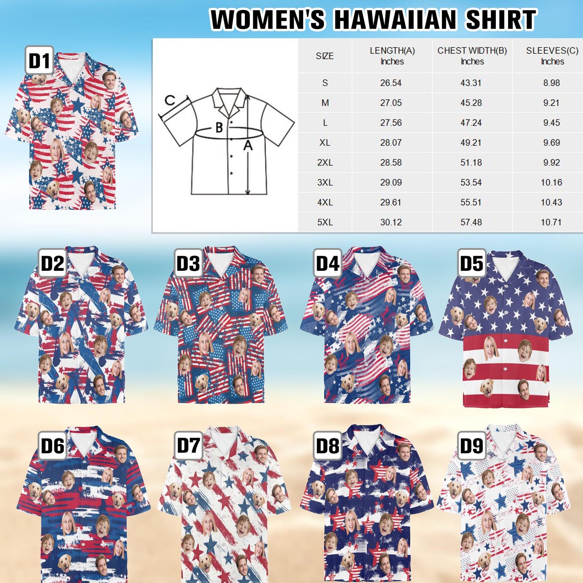 Custom Face Hawaiian Shirt: Patriotic 4th July Gift