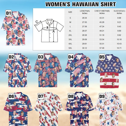 Custom Face Hawaiian Shirt: Patriotic 4th July Gift