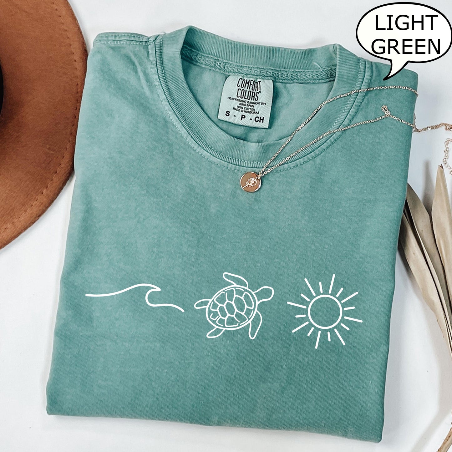 Comfort Colors® Ocean Turtle Sun T-Shirt, Summer Shirt, Gift For Women, Beach Shirt, Summer Women Shirt