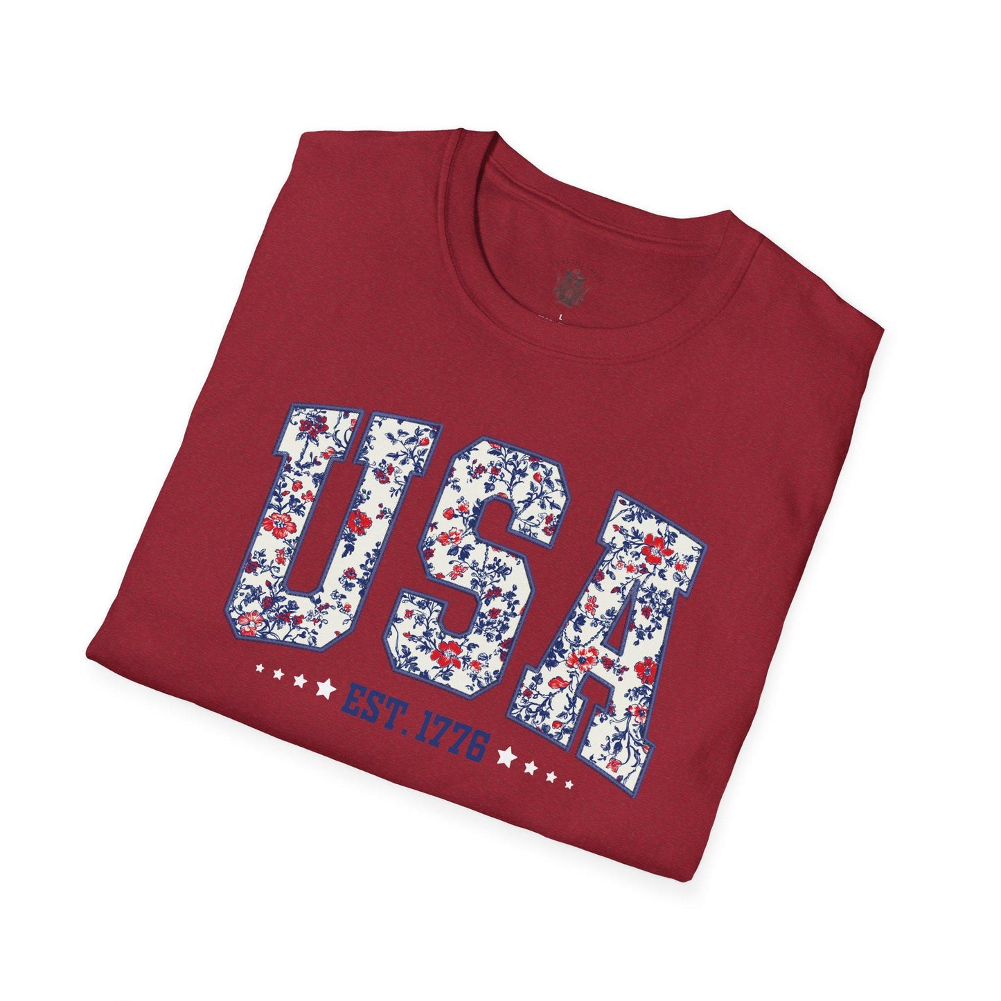 Floral USA Est 1776 shirt, Floral USA, 4th of July shirt, Independence Day, Memorial Day shirt, Patriotic Women shirt, Floral patriotic