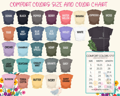 Comfort Colors® USA 250th Anniversary Shirt 4th Of July Back Graphic Tee Independence Day Gif Floral American Flag T-shirt