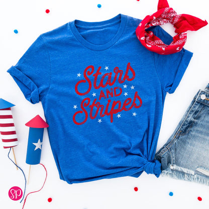 4th of July Stars and Stripes Graphic Tee: Patriotic Unisex Shirt