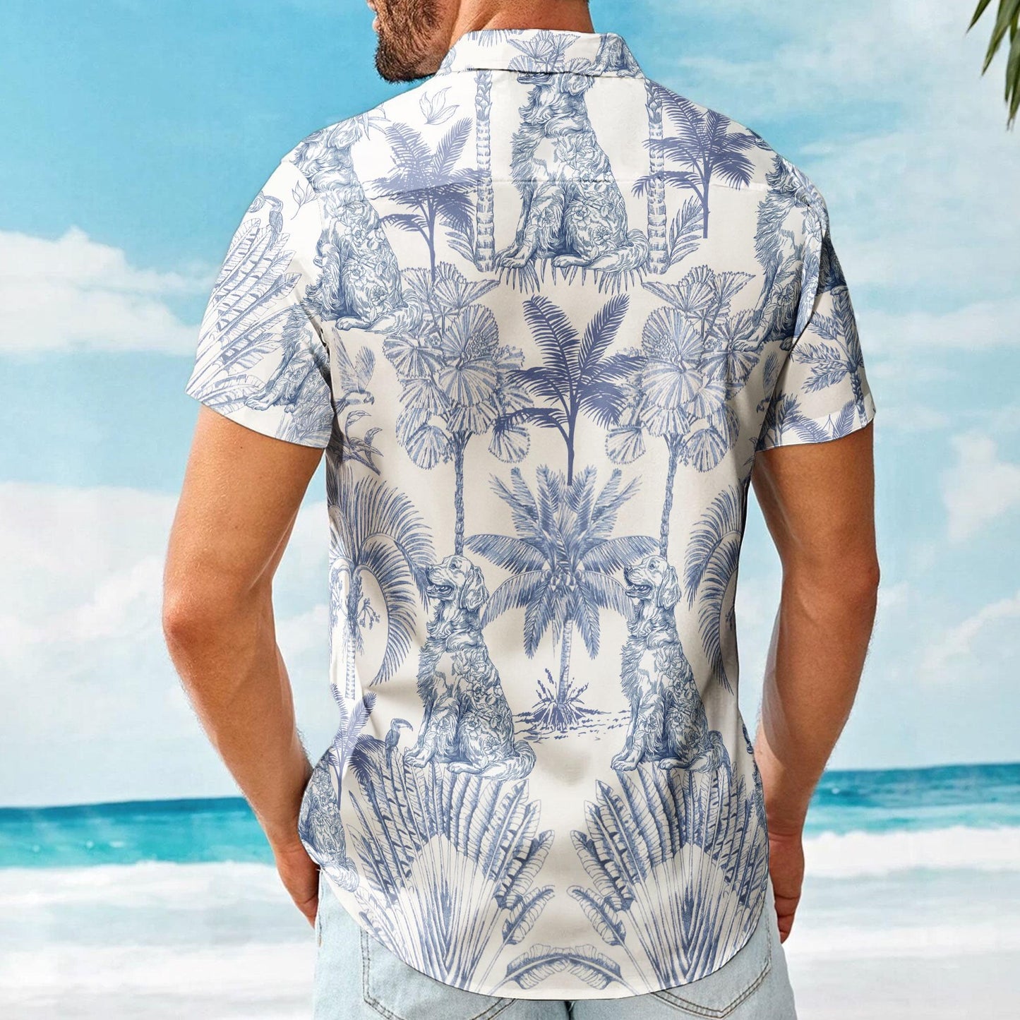 Custom Hawaiian Shirt For Man, Woman, Dog Lovers Toile De Jouy Style Custom Dog Breeds, Personalized Hawaiian Shirt, Funny Hawaiian Shirt