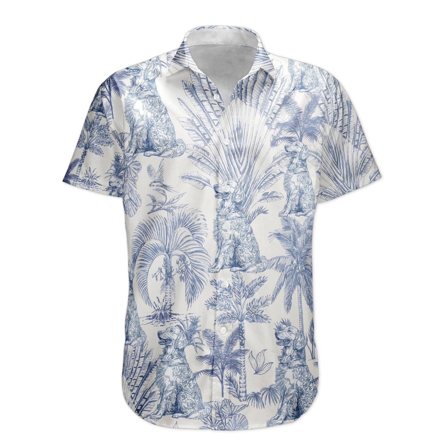 Custom Hawaiian Shirt For Man, Woman, Dog Lovers Toile De Jouy Style Custom Dog Breeds, Personalized Hawaiian Shirt, Funny Hawaiian Shirt