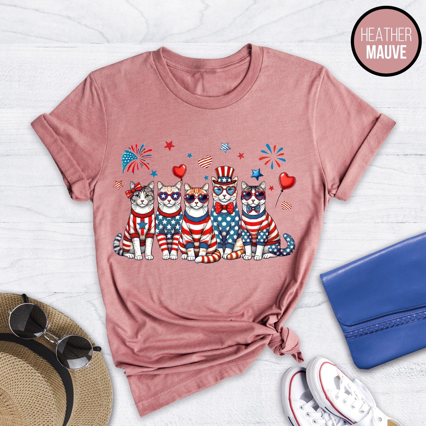 Patriotic Cat Shirt: 4th of July Independence Day Tee