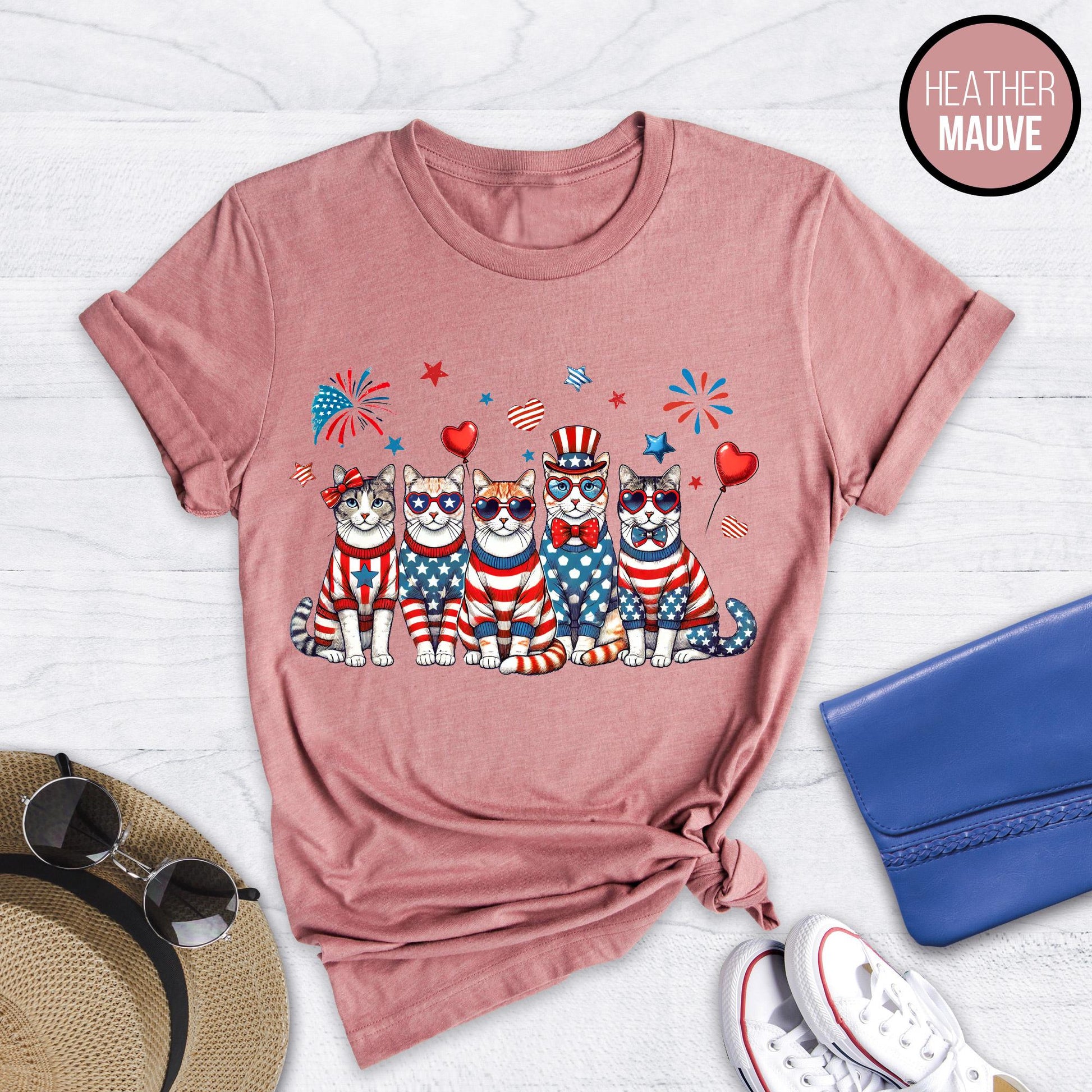 Patriotic Cat Shirt: 4th of July Independence Day Tee
