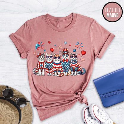 Patriotic Cat Shirt: 4th of July Independence Day Tee