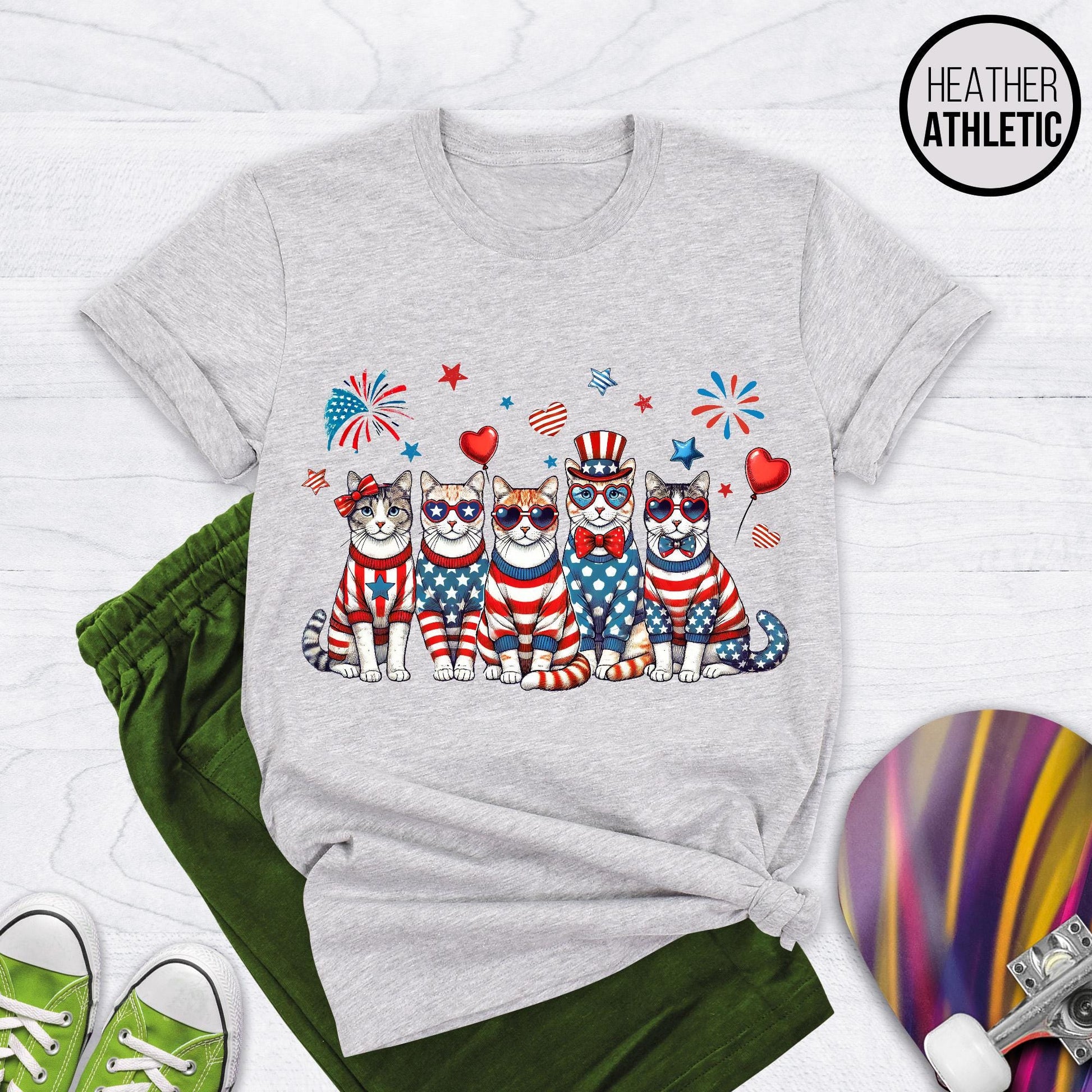 Patriotic Cat Shirt: 4th of July Independence Day Tee