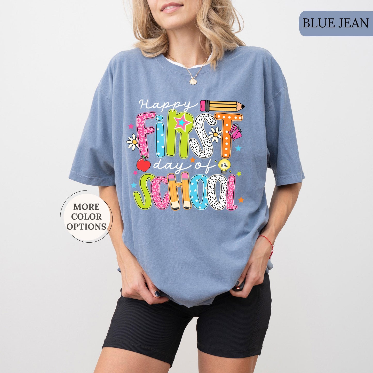 Comfort Colors® Happy First Day Of School Shirt, Teacher Back To School Tee, School Shirt, Teacher Appreciation, 1st Day Of School Teacher