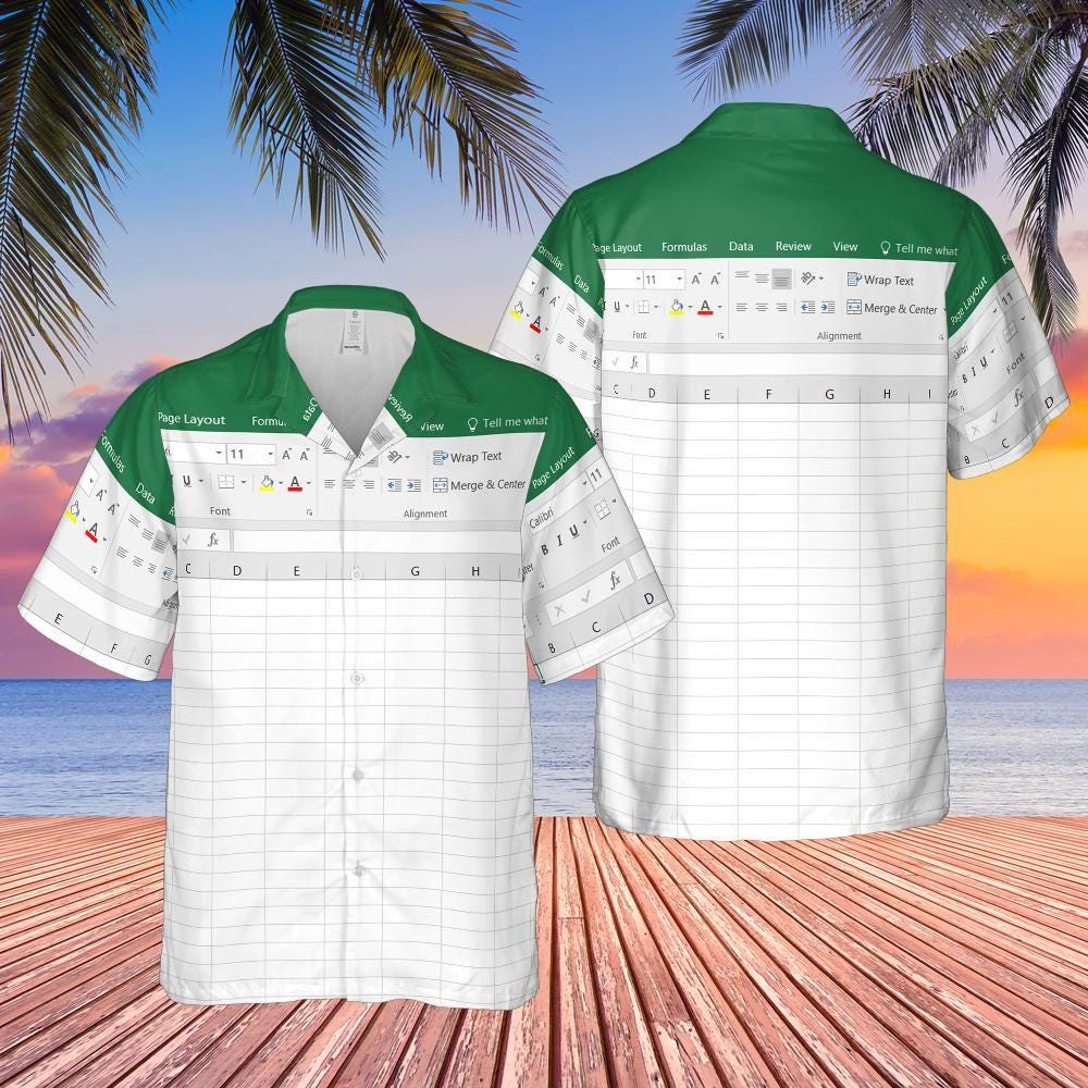 Funny Excel Hawaiian Shirt, Short Sleeve Shirt, Hawaii Shirt, Beach Shirt, Summer Trip