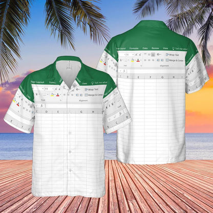 Funny Excel Hawaiian Shirt, Short Sleeve Shirt, Hawaii Shirt, Beach Shirt, Summer Trip